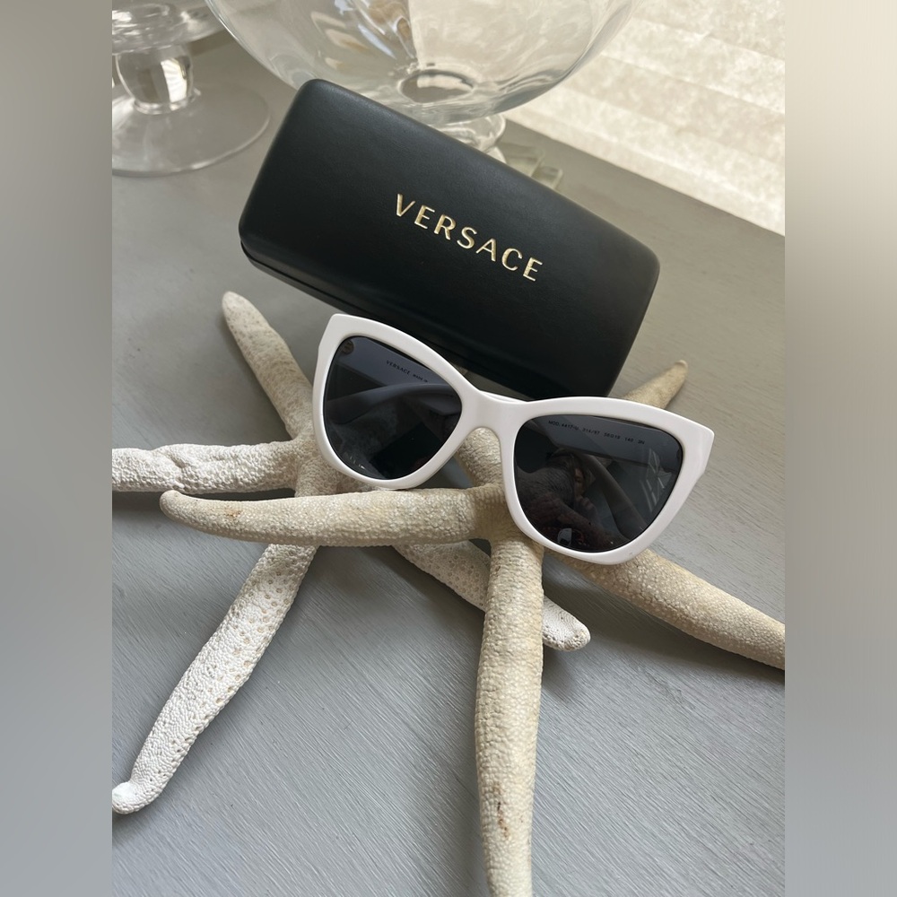 Like New Versace White Cat Eye Sunglasses